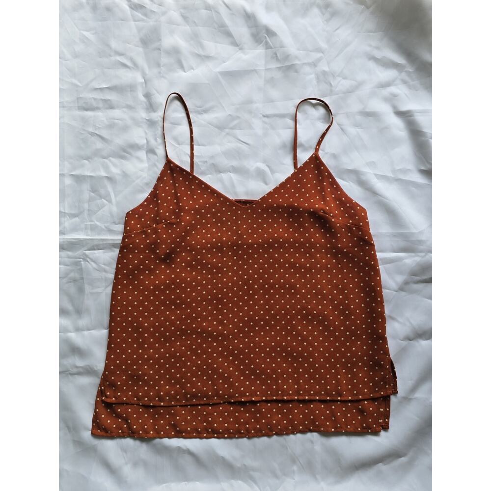 Forever 21 Women's Polka Dot Camisole Tank Top Rust White Size S